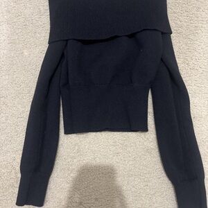 Bershka Elegant Off-the-Shoulder Sweater in Black